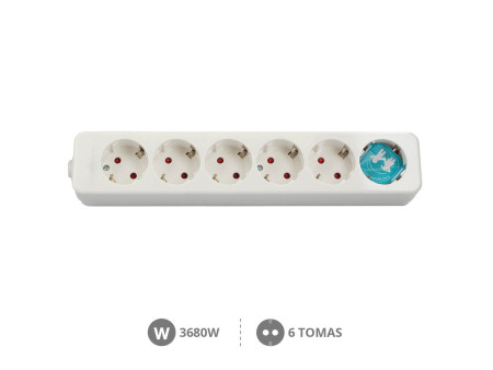 BASE MULTILPLE SERIE MEGA 6 TOMAS SIN CABLE