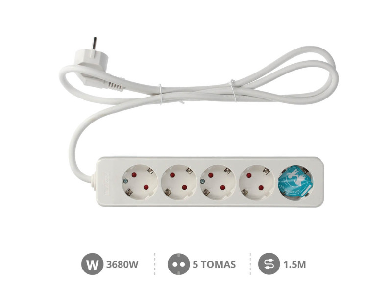 BASE MULTIPLE SERIE MEGA 5 TOMAS (3 X 1.5MM) 1.5M