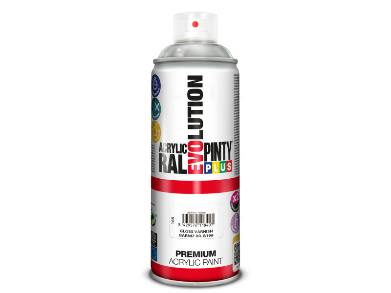 BARNIZ SPRAY PINTYPLUS EVOLUTION ACRILICA BRILLANTE 520 CC