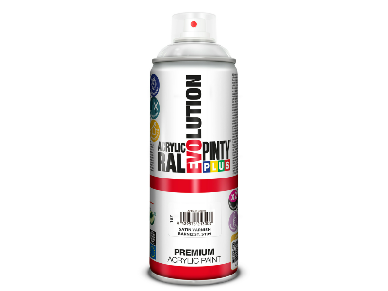 ACRILICA PINTY PLUS EVOLUTION SPRAY 520 CC BARNIZ SATINADO