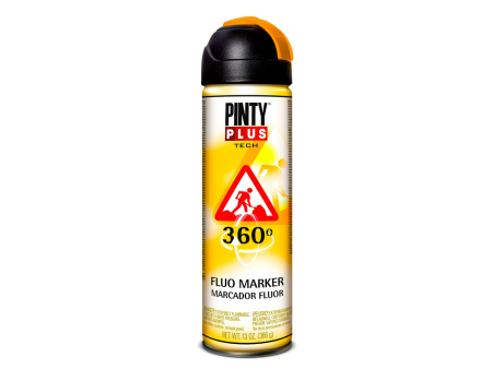 PINTURA EN SPRAY PINTYPLUS TECH 650CC MARCADOR 360° NARANJA T143