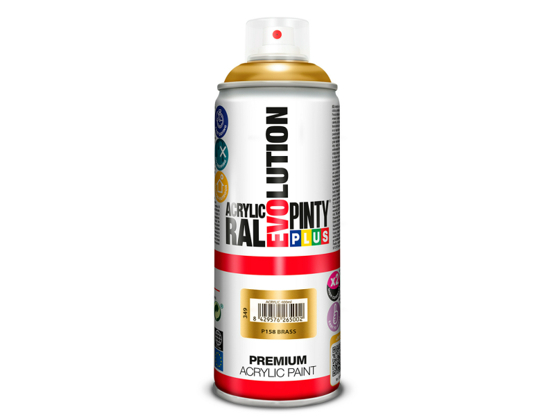 PINTURA ACRILICA BRILLO PINTY PLUS EVOLUTION SPRAY 520 CC P158 LATON