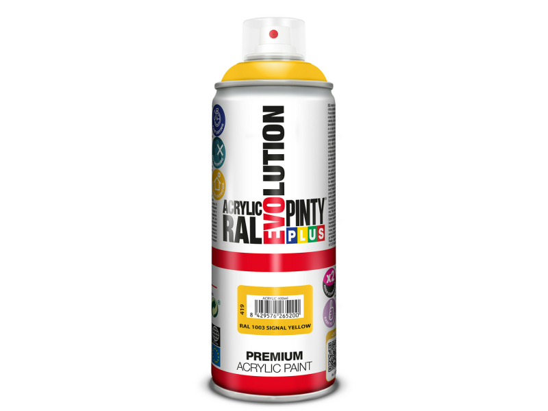 PINTURA EN SPRAY PINTYPLUS EVOLUTION 520CC RAL 1003 AMARILLO SEÑALES