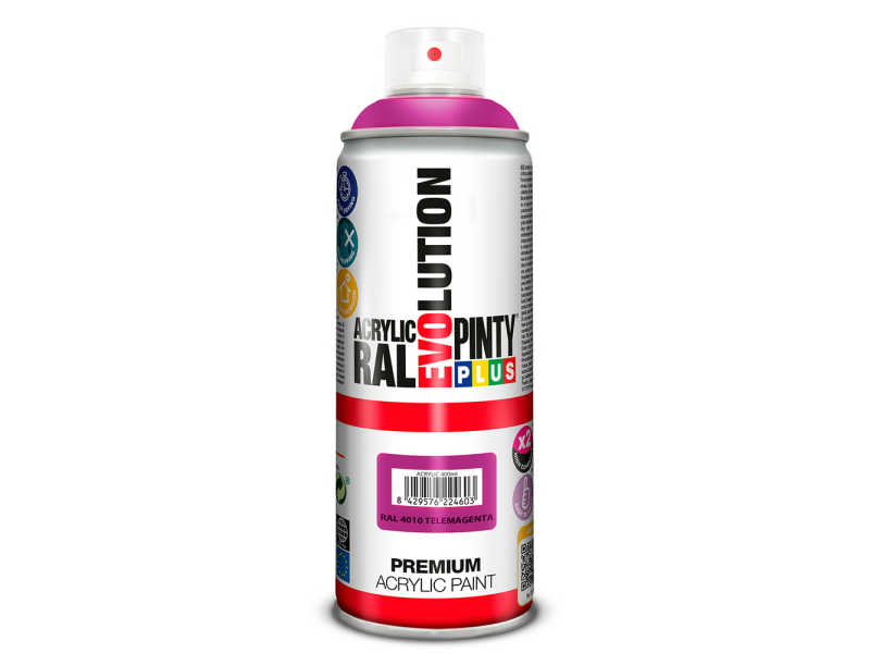 PINTURA ACRILICA BRILLO PINTY PLUS EVOLUTION SPRAY 520CC RAL 4010 TELEMAGENTA
