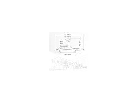 VENTILADOR TECHO LIKASI CON LUZ CCT REGULABLE Y MANDO Ø107 3 ASPAS RETRACTILES DC BLANCO