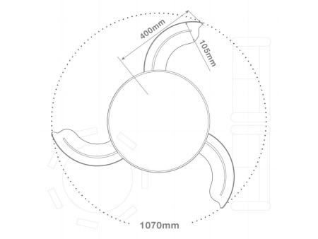 VENTILADOR TECHO LIKASI CON LUZ CCT REGULABLE Y MANDO Ø107 3 ASPAS RETRACTILES DC BLANCO