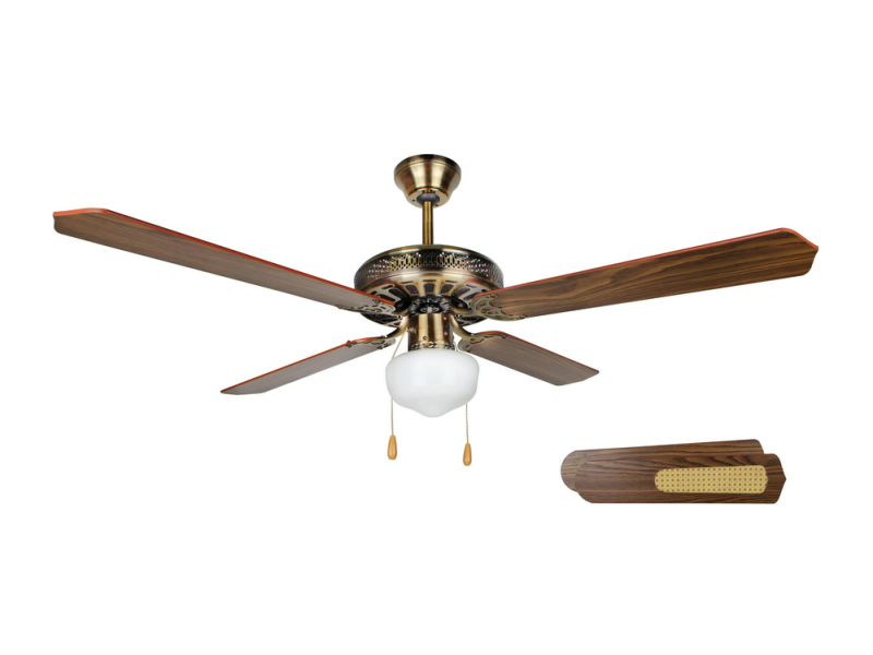 VENTILADOR DE TECHO ASPAS 132CM COLOR ORO VIEJO 60W 1 LUZ E-27 230V 