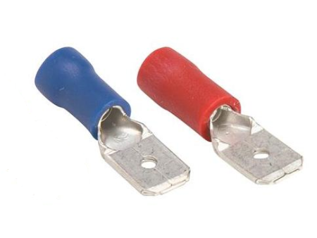 TERMINAL FASTON MACHO PRE - AISLADO 6.3 X 0.8 ROJO