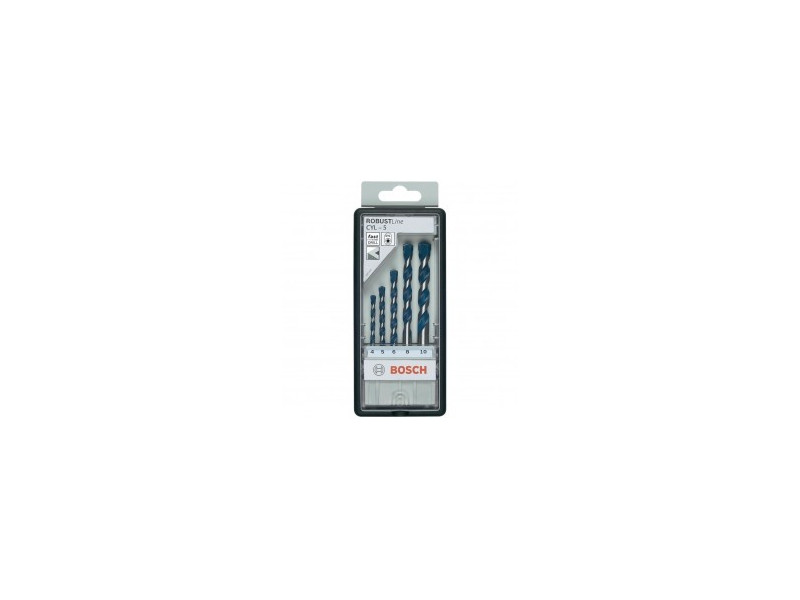 JUEGO DE 5 BROCAS PARA PIEDRA ROBUST LINE CYL-5 4MM - 8MM 