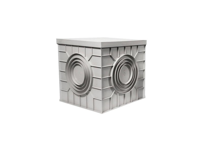CAJA REGISTRO POLIPROPILENO GRIS 30 x 30 ( SIN TAPA)