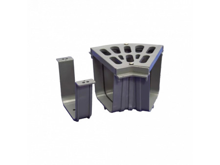 CODO CON REJILLA GARAJE 45º GRIS PVC