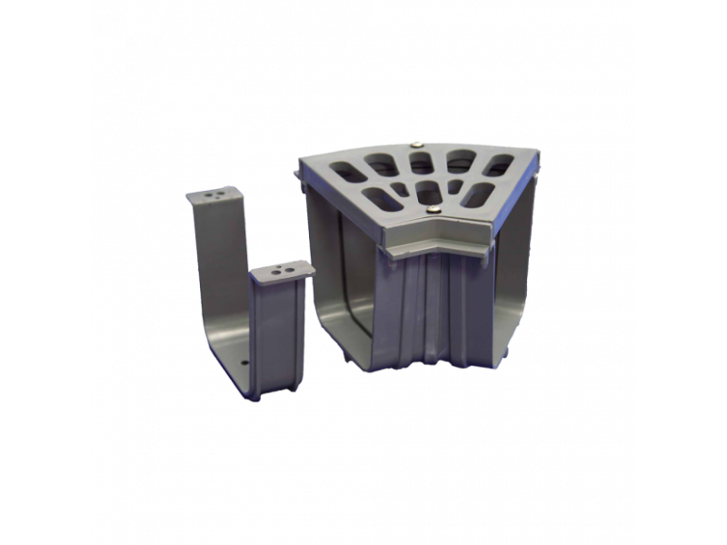 CODO CON REJILLA GARAJE 45º GRIS PVC