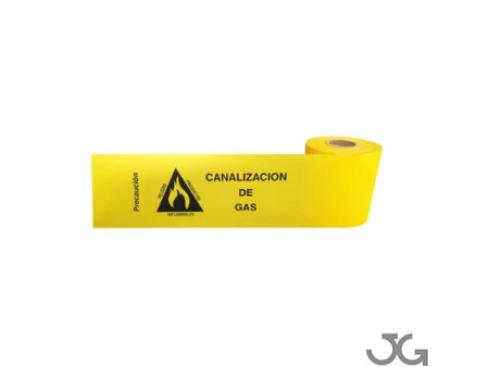CINTA SEÑALIZACION "ATENCION TUBERIA DE GAS" 15CM X 200M GALGA 300