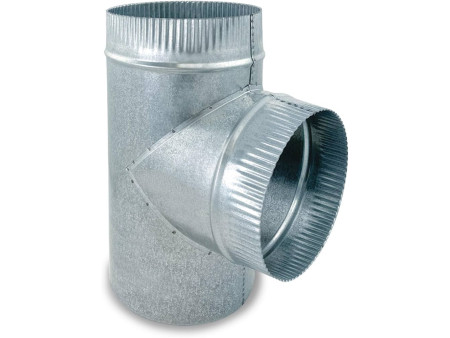 TE DE ESTUFA GALVANIZADA 90º 130MM