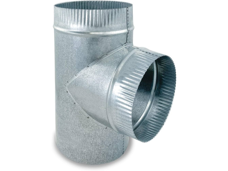TE DE ESTUFA GALVANIZADA 90º 130MM