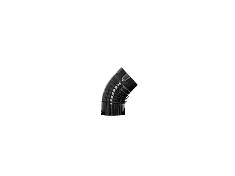 CODO DE ESTUFA ESMALTADO VITRIFICADO RIZADO MARRON 45º 110MM