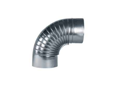 CODO DE ESTUFA GALVANIZADO RIZADO 90º 140MM 0,5MM
