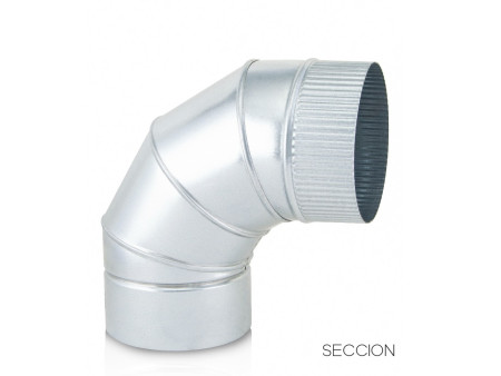 CODO DE ESTUFA GALVANIZADO SECCIONADO 90º 175MM 