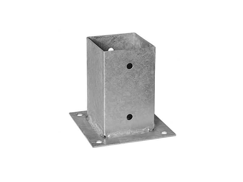BASE GALVANIZADA ATORNILLAR PARA POSTE 9 X 9 CM
