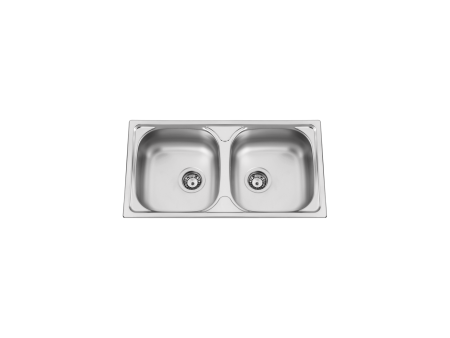 FREGADERO OKIO LINE 78 DUO 2 SENOS 780 X 435 MM MATE CON VALVULA CESTILLO