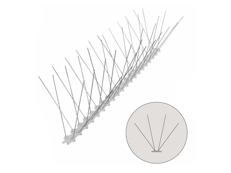 AHUYENTADOR PALOMAS 30 PUAS ACERO INOX 4TIRAS 50CM (CAJA 2 METROS)
