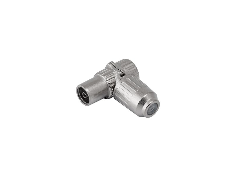 CONECTOR TV 9,5MM HEMBRA ACODADO METAL