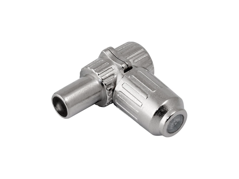 CONECTOR TV 9,5MM MACHO ACODADO METAL