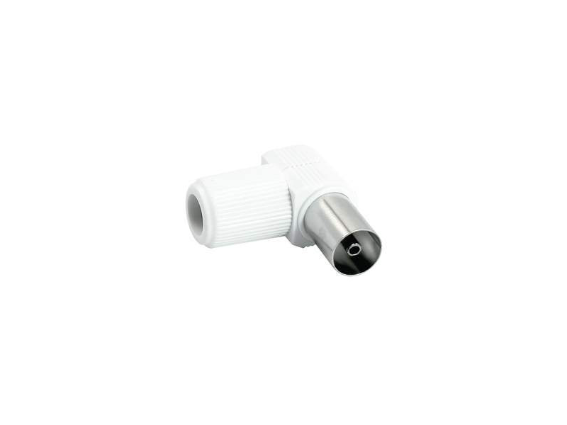 CONECTOR TV 9,5MM HEMBRA ACODADO BLANCO