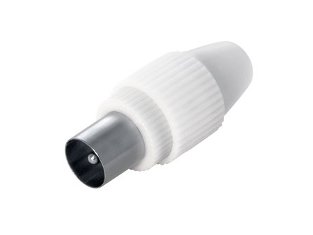 CONECTOR TV 9,5MM MACHO RECTO BLANCO