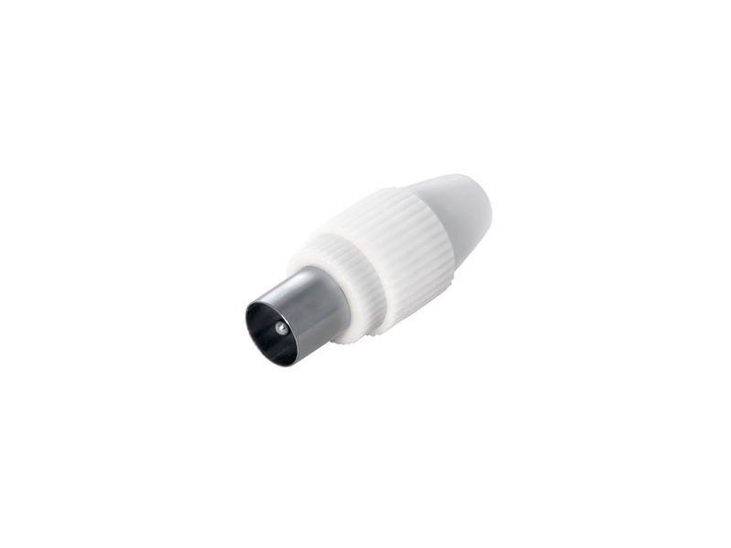 CONECTOR TV 9,5MM MACHO RECTO BLANCO