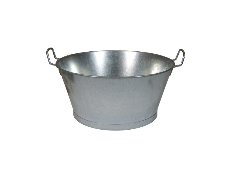 BARREÑO BAÑO DE CHAPA GALVANIZADA 65 X 25 CM 54 L CON 2 ASAS 