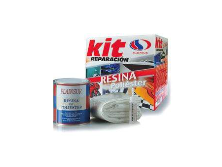 KIT REPARACION RESINA POLIESTER TIXOTROPICA (RESINA + FIBRA 1M2 + CATALIZADOR)