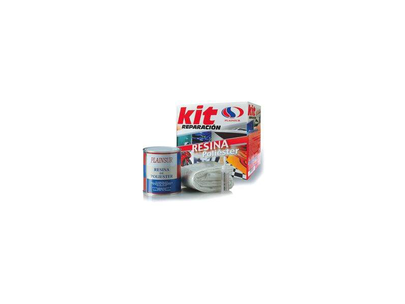 KIT REPARACION RESINA POLIESTER TIXOTROPICA (RESINA + FIBRA 1M2 + CATALIZADOR)