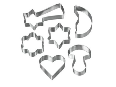 MOLDES CORTAPASTAS DE DIFERENTES FORMAS 6 PIEZAS INOX