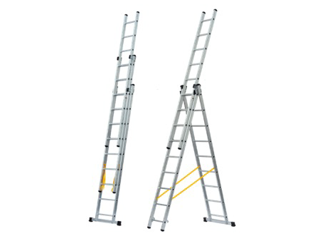 ESCALERA ALUMINIO 3 TRAMOS 2.60 X 5.40M 3 X 9 PELDAÑOS