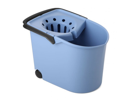 CUBO CON ESCURRIDOR CON RUEDAS AZUL 13L
