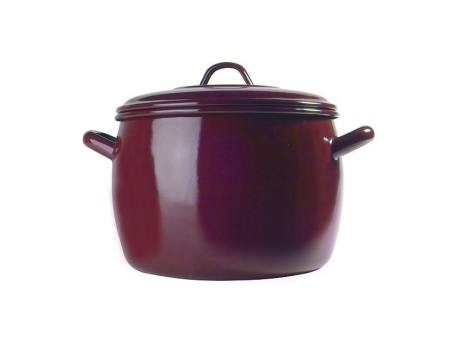 OLLA ESMALTE TEJA BOMBEADA 18CM