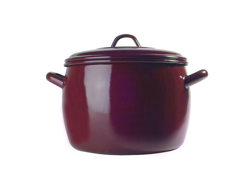 OLLA ESMALTE TEJA BOMBEADA 18CM