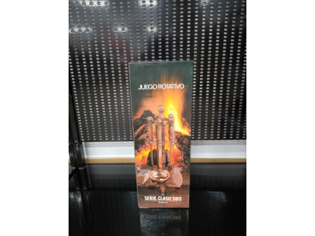 JUEGO DE UTENSILIOS DE COCINA 5 PIEZAS CLASIC ORO COBRE MANGO MADERA