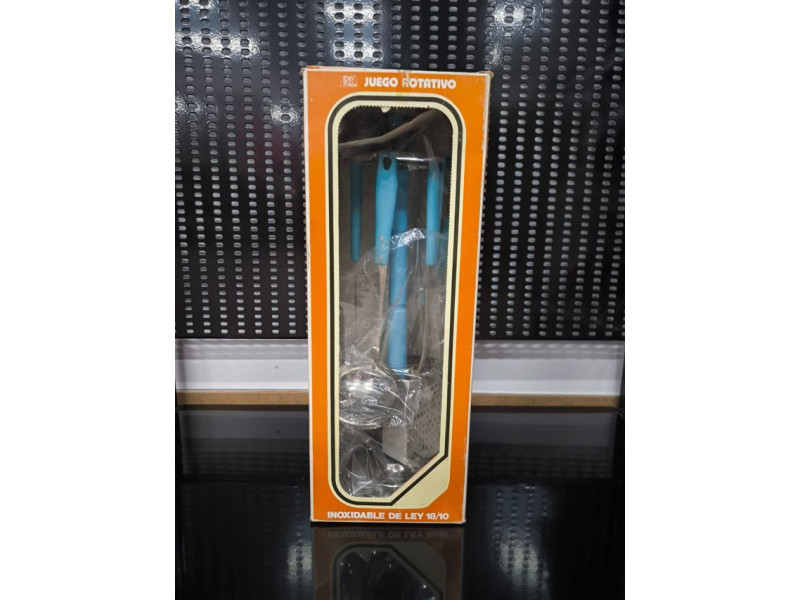 JUEGO ROTATIVO DE UTENSILIOS DE COCINA 5 PIEZAS ACERO INOXIDABLE IRIS
