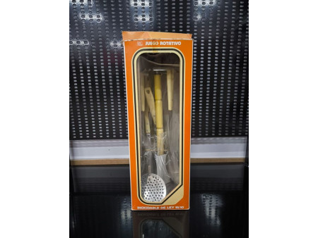 JUEGO ROTATIVO DE UTENSILIOS DE COCINA 5 PIEZAS ACERO INOXIDABLE IRIS