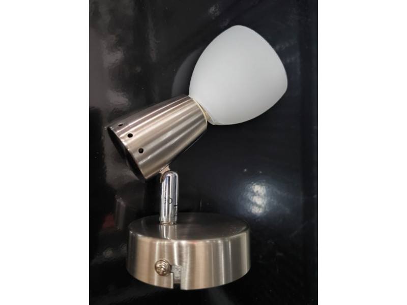FOCO DE TECHO SIMPLE INOXIDABLE Y CRISTAL PARA BOMBILLA G9 51017/1