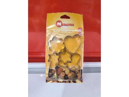 MOLDES CORTAPASTAS DE DIFERENTES FORMAS 6 PIEZAS INOX