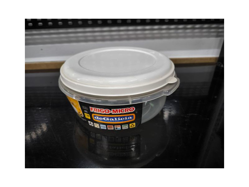 FIAMBRERA REDONDA 2.200CC TRANSPARENTE Y TAPA BLANCA FRIGO-MICRO DEGALICIA