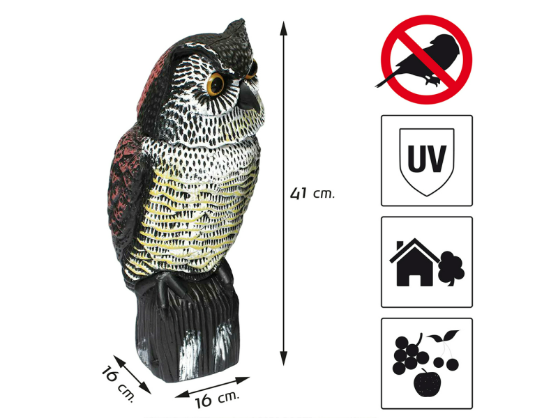 AHUYENTADOR PAJARO BUHO 41 X 16 X 16CM