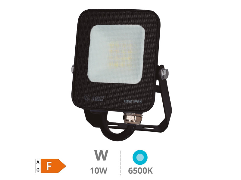 PROYECTOR ALUMINIO LED SANTADI 10W 6500K IP65 NEGRO