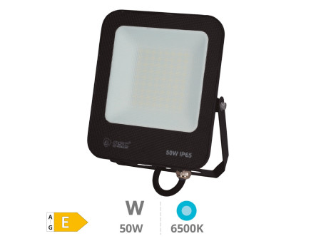 PROYECTOR ALUMINIO LED SANTADI 50W 6500K IP65 NEGRO