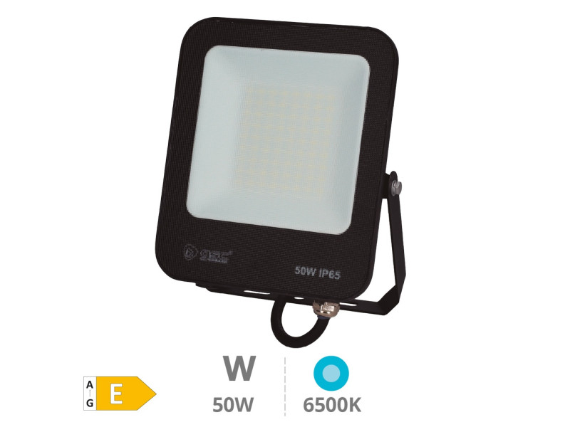 PROYECTOR ALUMINIO LED SANTADI 50W 6500K IP65 NEGRO