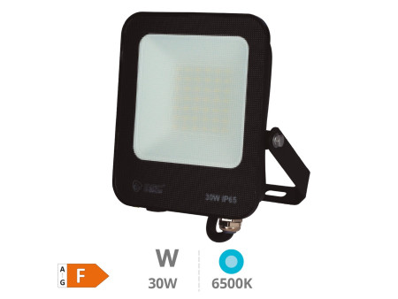 PROYECTOR ALUMINIO LED SANTADI 30W 6500K IP65 NEGRO