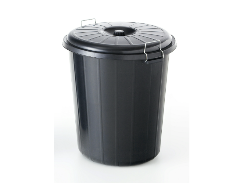 CUBO BASURA 50 L NEGRO CON TAPA